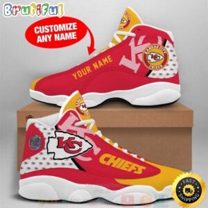 Kansas City Chiefs NFL Football Team Custom Name Air Jordan 13 Shoes