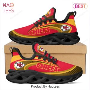 Kansas City Chiefs NFL Red Gold Color Max Soul Shoes for Fan