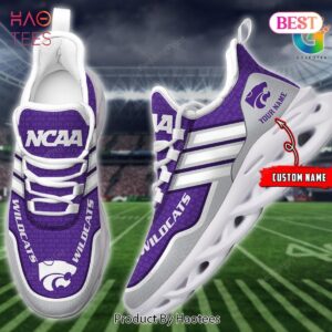 Kansas State Wildcats Personalized Grey Mix Violet Max Soul Shoes