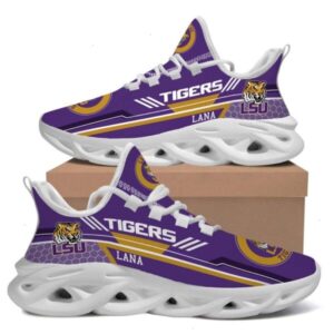 LSU Tigers Clunky NCAA Custom Name For Sport Lover Max Soul Sneaker Running Sport Shoes
