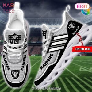 Las Vegas Raiders Personalized Black Grey Color Max Soul Shoes