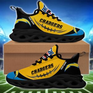 Los Angeles Chargers Personalized NFL Max Soul Shoes