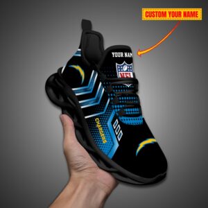 Los Angeles Chargers Personalized NFL Metal Style Design Max Soul Shoes
