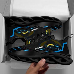 Los Angeles Chargers Personalized NFL Sport Black Max Soul Shoes