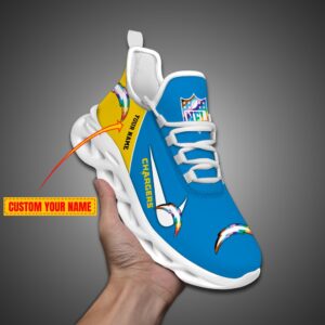 Los Angeles Chargers Personalized Pride Month Luxury NFL Max Soul Shoes Ver 2