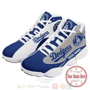 Los Angeles Dodgers Mlb Custom Name Air Jordan 13 Shoes