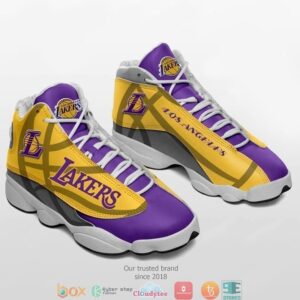 Los Angeles Lakers Nba Football Teams Air Jordan 13 Sneaker Shoes