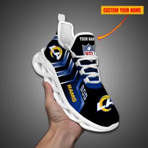 Los Angeles Rams Personalized NFL Metal Style Design Max Soul Shoes