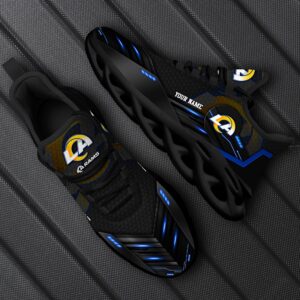 Los Angeles Rams Personalized NFL Sport Black Max Soul Shoes
