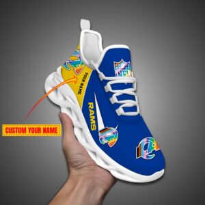 Los Angeles Rams Personalized Pride Month Luxury NFL Max Soul Shoes Ver 2