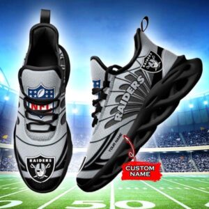 M7 NFL Las Vegas Raiders Max Soul Sneaker Custom Name Shoes 62