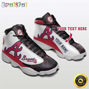 MLB Atlanta Braves Custom Name Air Jordan 13 Shoes V1