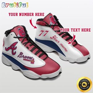 MLB Atlanta Braves Custom Name Number Air Jordan 13 Shoes V2