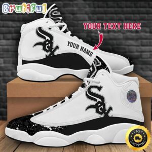 MLB Chicago White Sox Custom Name Air Jordan 13 Shoes V4