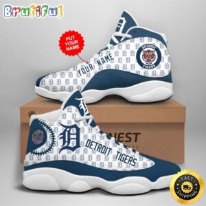 MLB Detroit Tigers Custom Name Air Jordan 13 Shoes V2