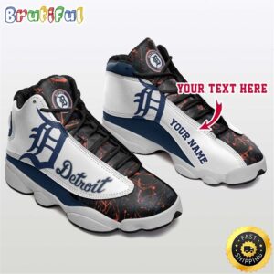 MLB Detroit Tigers Custom Name Air Jordan 13 Shoes V3