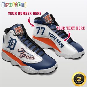 MLB Detroit Tigers Custom Name Number Air Jordan 13 Shoes V4