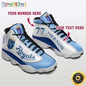 MLB Kansas City Royals Custom Name Number Air Jordan 13 Shoes V2