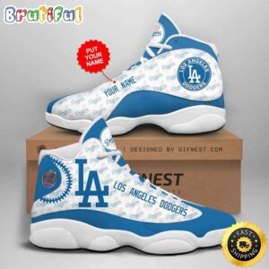 MLB Los Angeles Dodgers Custom Name Air Jordan 13 Shoes V2