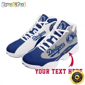 MLB Los Angeles Dodgers Custom Name Air Jordan 13 Shoes V8