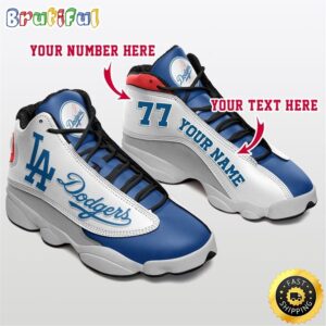 MLB Los Angeles Dodgers Custom Name Number Air Jordan 13 Shoes V3