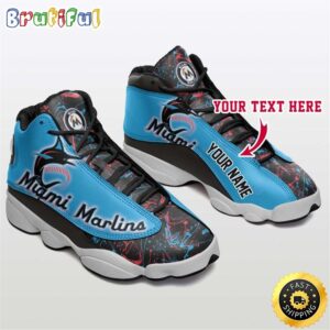 MLB Miami Marlins Custom Name Air Jordan 13 Shoes V1