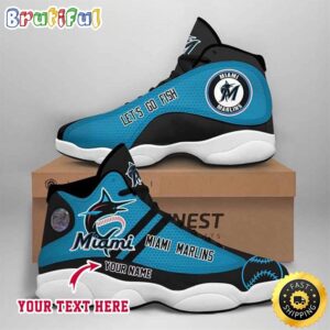 MLB Miami Marlins Custom Name Air Jordan 13 Shoes V3