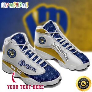 MLB Milwaukee Brewers Custom Name Air Jordan 13 Shoes V3