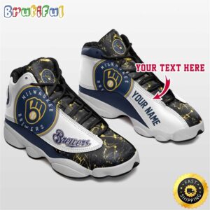 MLB Milwaukee Brewers Custom Name Air Jordan 13 Shoes V4