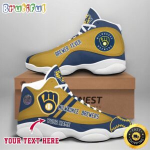 MLB Milwaukee Brewers Custom Name Air Jordan 13 Shoes V7