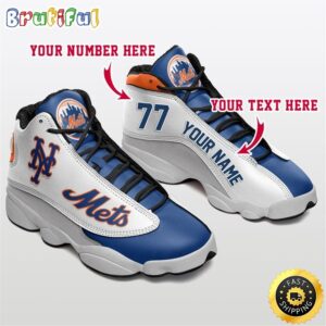 MLB New York Mets Custom Name Number Air Jordan 13 Shoes V5