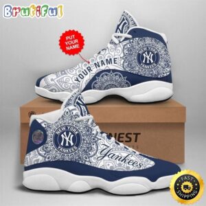 MLB New York Yankees Custom Name Air Jordan 13 Shoes V12