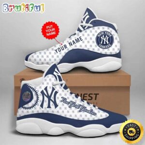 MLB New York Yankees Custom Name Air Jordan 13 Shoes V15