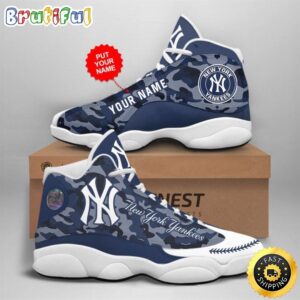 MLB New York Yankees Custom Name Air Jordan 13 Shoes V16