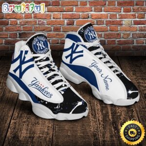 MLB New York Yankees Custom Name Air Jordan 13 Shoes V3