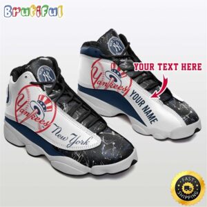 MLB New York Yankees Custom Name Air Jordan 13 Shoes V6