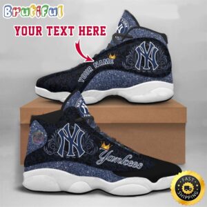 MLB New York Yankees Custom Name Air Jordan 13 Shoes V8