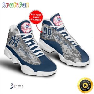 MLB New York Yankees Custom Name Number Air Jordan 13 Shoes V3