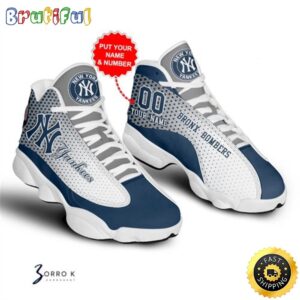 MLB New York Yankees Custom Name Number Air Jordan 13 Shoes V4