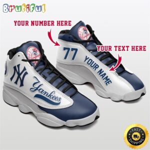 MLB New York Yankees Custom Name Number Air Jordan 13 Shoes V7