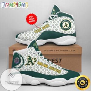 MLB Oakland Athletics Custom Name Air Jordan 13 Shoes V1