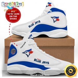 MLB Toronto Blue Jays Custom Name White Air Jordan 13 Shoes