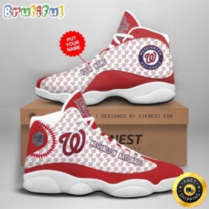 MLB Washington Nationals Custom Name Air Jordan 13 Shoes V4