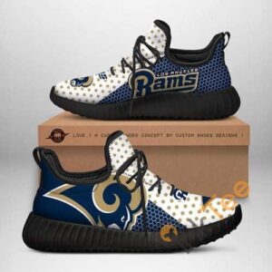 Mens Los Angeles Rams Football Custom Shoes Personalized Name Yeezy Sneakers