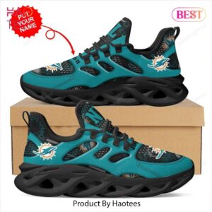 Miami Dolphins Custom Name NFL Max Soul Shoes