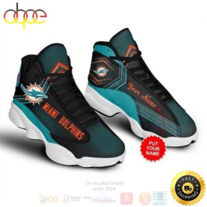 Miami Dolphins Football NFL Custom Name Air Jordan 13 Shoes