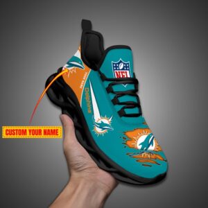 Miami Dolphins Personalized NFL Max Soul Shoes Fan Gift
