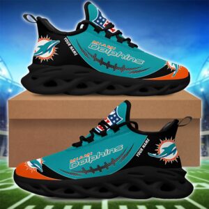 Miami Dolphins Personalized NFL Max Soul Shoes for Fan