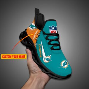 Miami Dolphins Personalized NFL Max Soul Shoes for NFL Fan