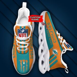 Miami Dolphins Personalized NFL Max Soul Sneaker